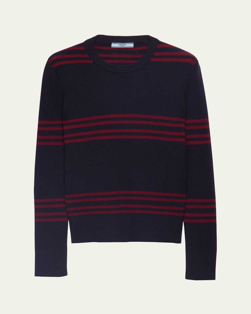 Striped Wool Turtleneck Sweater